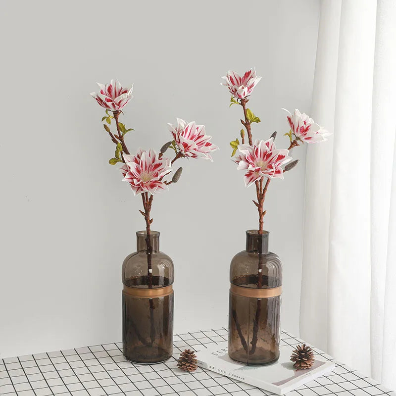 fleurs artificielles décoratives style zen avec magnolia - vue 4 sur 12