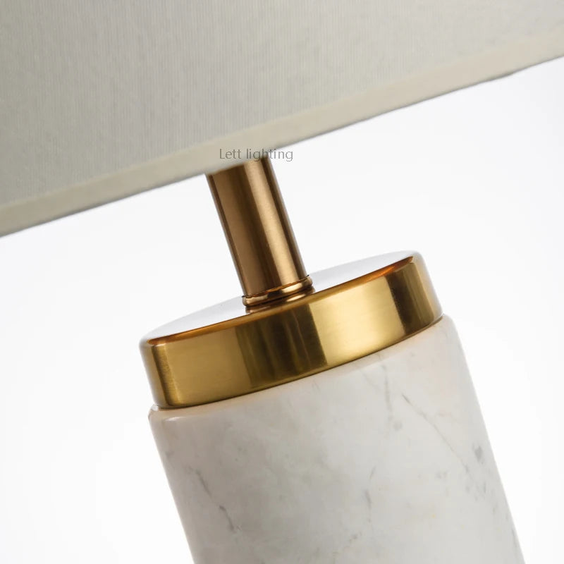 lampe de bureau minimaliste en tissu marbré pour intérieur élégant - vue 7 sur 6