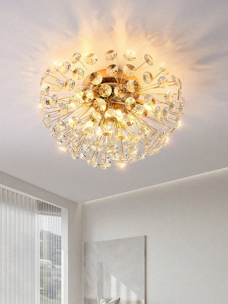 Dandelion Crystal Ceiling Light 2024 New Style Living Room, Bedroom, Study Decoration Light Creative Sun Flower LED Light - vue 2 sur 8