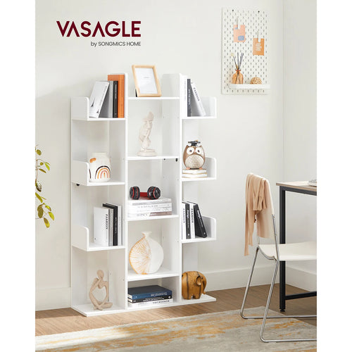 VASAGLE Bookshelf, Tree-Shaped Bookcase with 13 Storage Shelves, 86 x 25 x 140 cm, with Rounded Corners - vue 2 sur 7