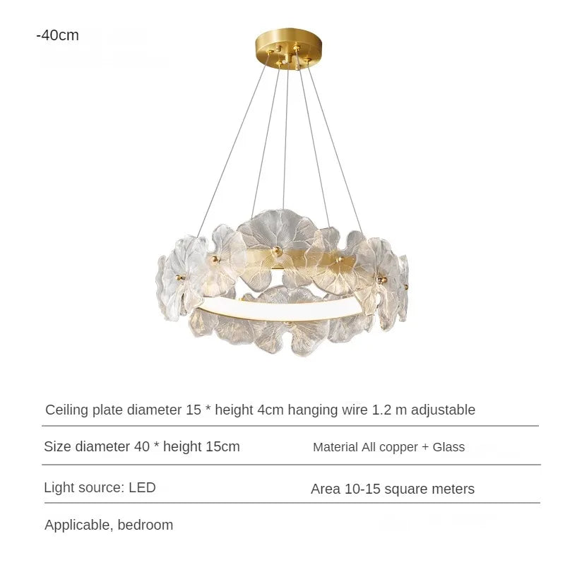 suspension en cuivre avec luminaire en verre artistique haut de gamme - vue 12 sur 11