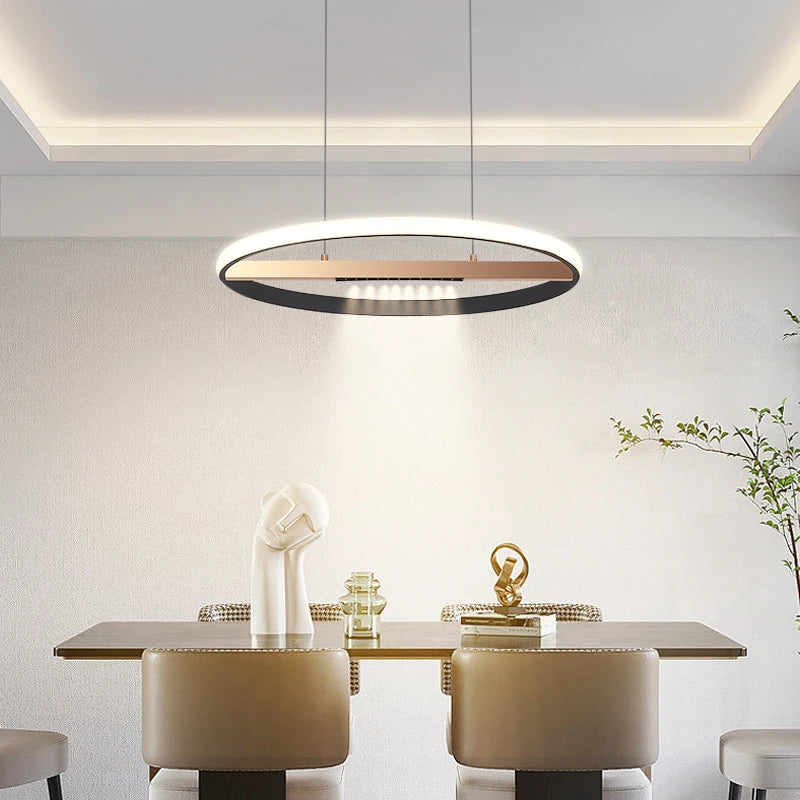 lustre moderne à anneau rond pour éclairage intérieur - vue 6 sur 11