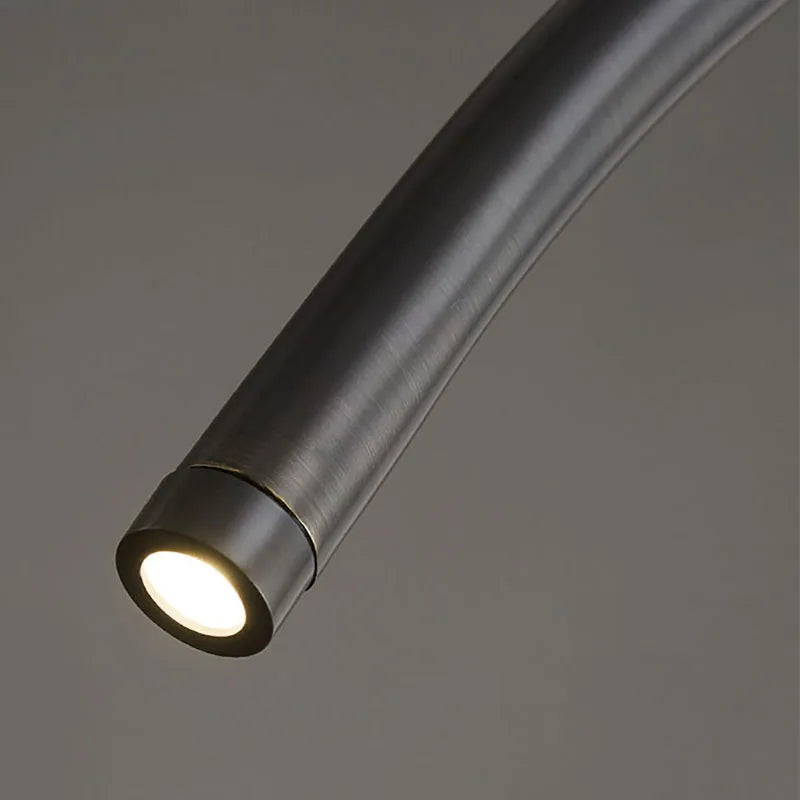 lampe suspendue moderne en laiton noir doré avec leds réglables - vue 7 sur 7