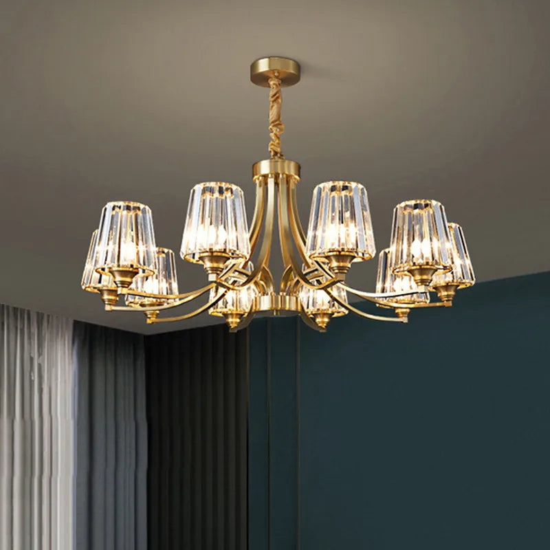 SANDYHA moderne cristal cuivre lustres nordique luxe Design intérieur décor à la maison lampe à LED pour salon salle à manger chambre - vue 3 sur 10