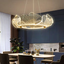 luxury postmodern led chandelier adjustable lotus leaf minimalist