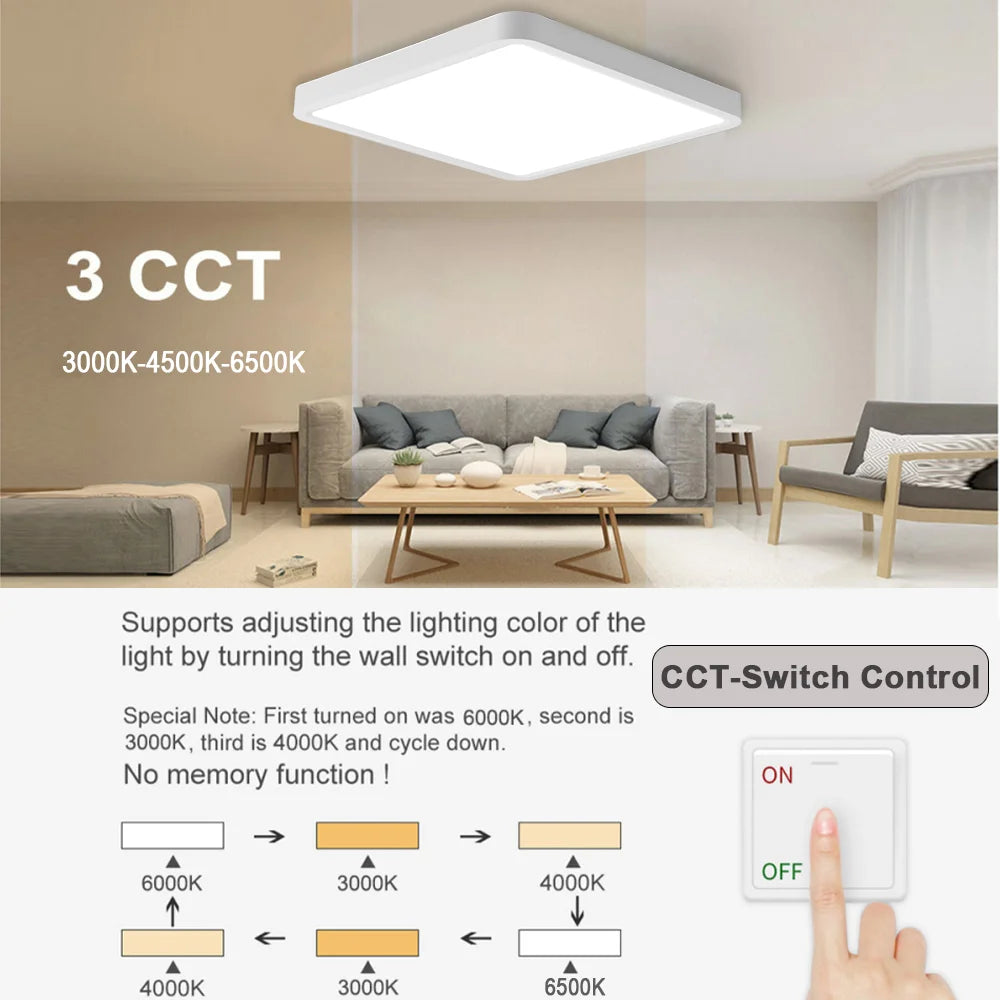 plafonnier led encastré ultra mince moderne pour intérieur - vue 5 sur 18