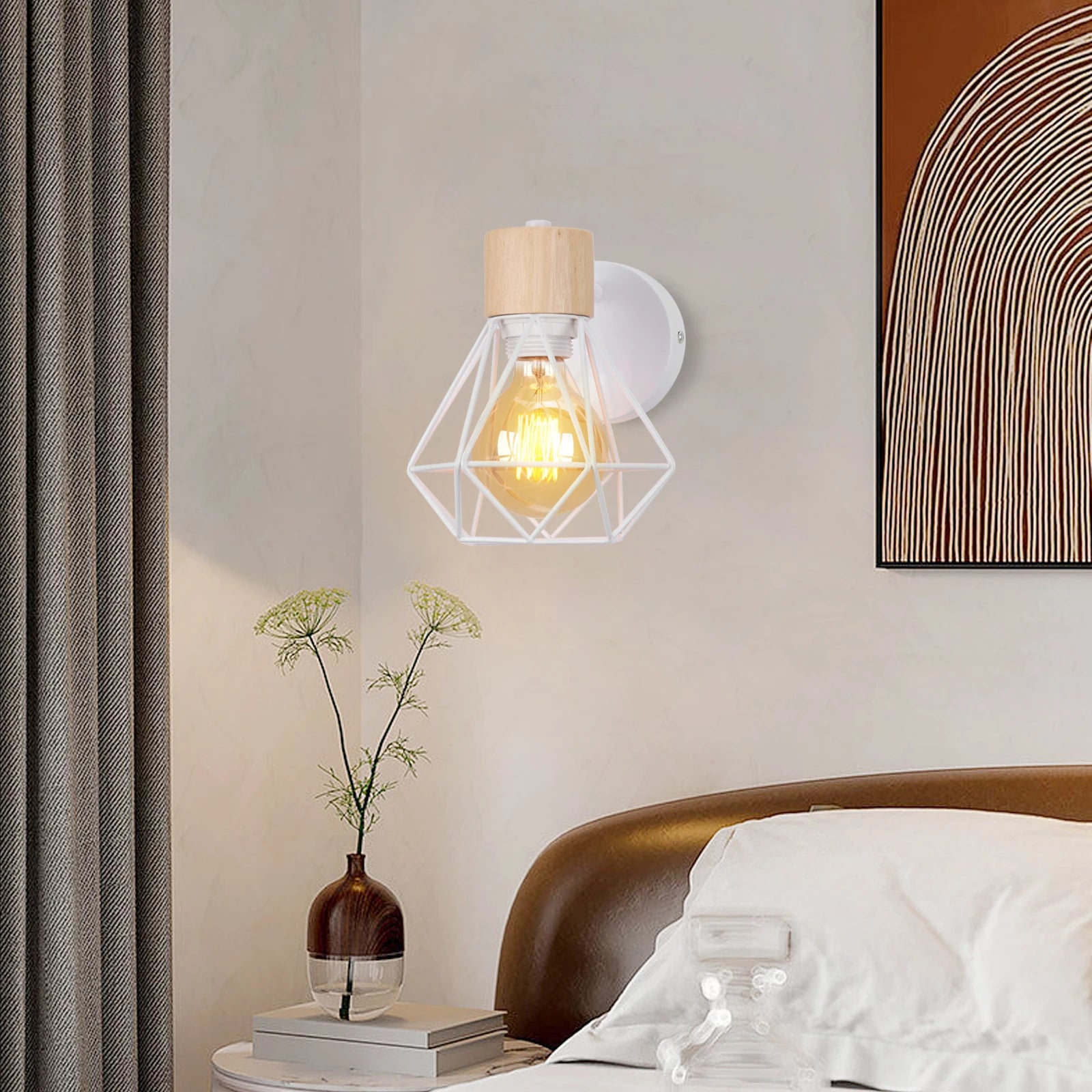 applique murale loft américain vintage en fer bois - vue 11 sur 14