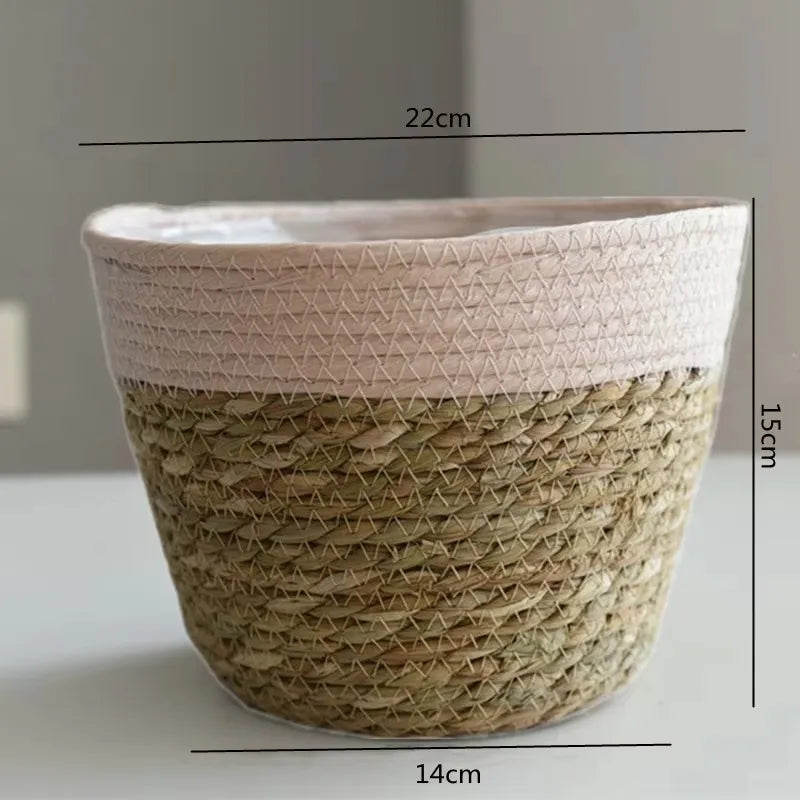 panier en paille pour plantes d'intérieur et d'extérieur - vue 15 sur 28