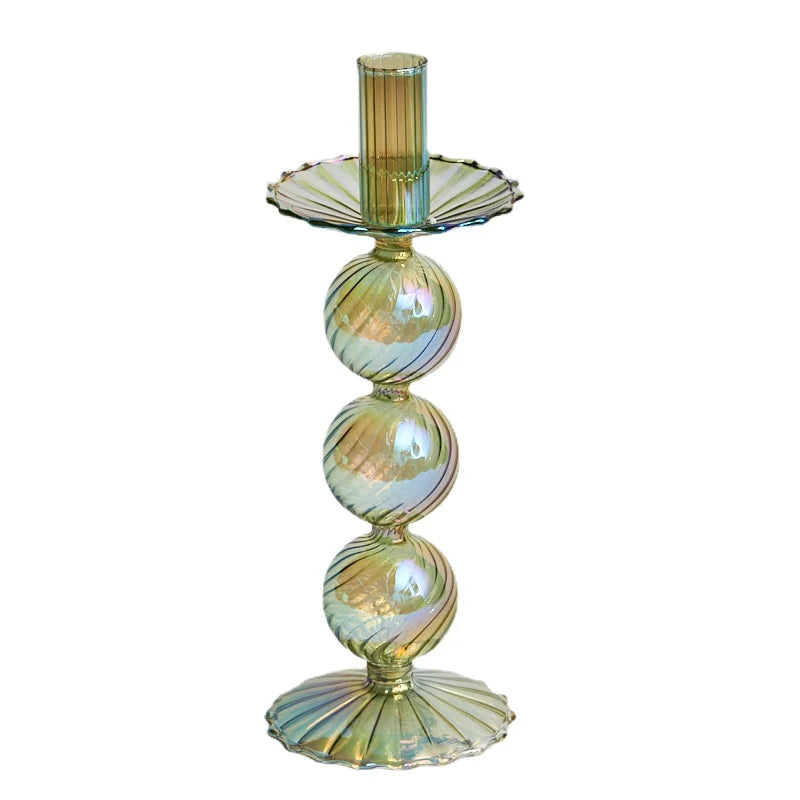 bougeoirs rétro coniques en verre pour décoration élégante - vue 24 sur 32