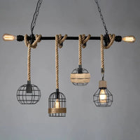 suspension industrielle en corde de chanvre pour décoration moderne