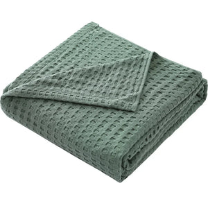Soft lightweight waffle cotton bedspread solid colour for bedroom