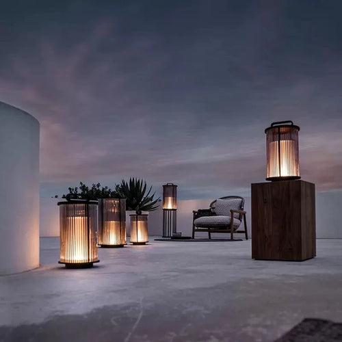 villa moderne lampe de jardin solaire extérieure étanche - vue 4 sur 9
