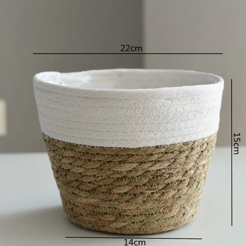panier en paille pour plantes d'intérieur et d'extérieur - vue 9 sur 28