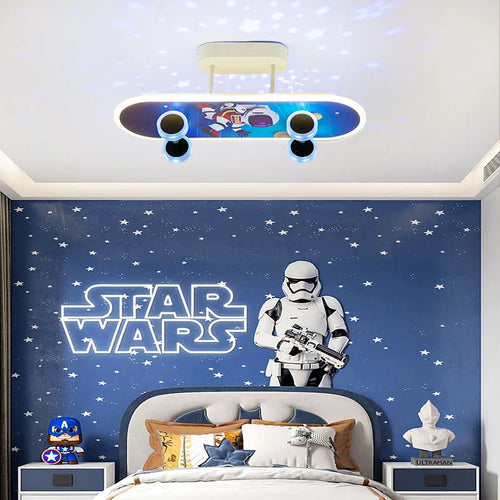 plafonnier créatif en forme de skateboard design moderne pour enfants - vue 6 sur 19