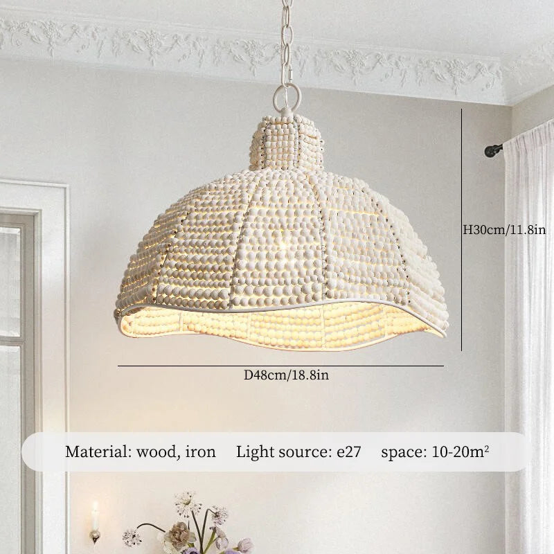 Vintage wooden LED chandelier for interior decoration