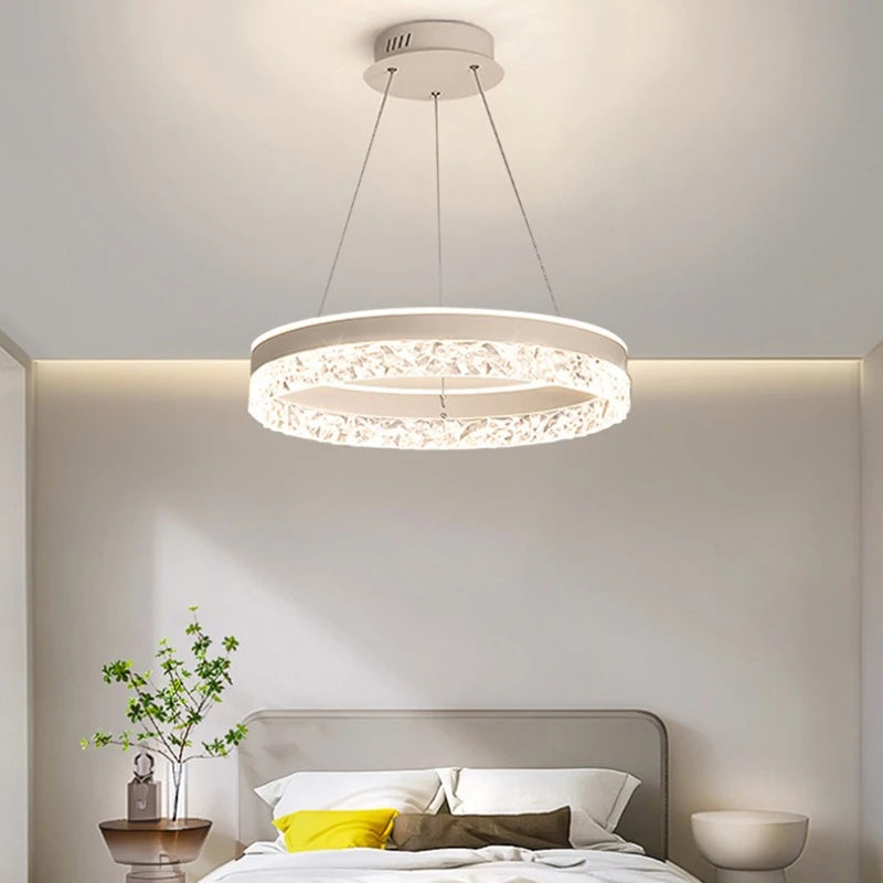 Lustre rond LED circulaire simple avec télécommande décorative - vue 5 sur 5