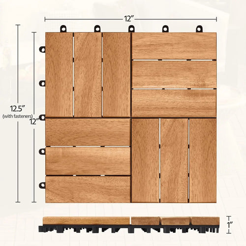 Dalles terrasse emboitables acacia impermeables 30 5 cm - vue 8 sur 7