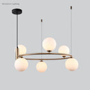 Minimalist white glass chandelier for modern interior decor