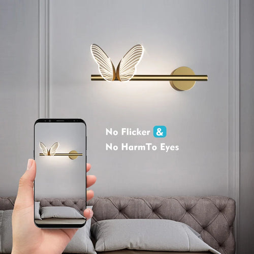 Minimalist butterfly LED wall light home decoration - vue 3 sur 10