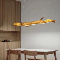 Retro resin tree branch pendant light, tea room, restaurant, coffee shop, LED pendant light, interior decoration lighting