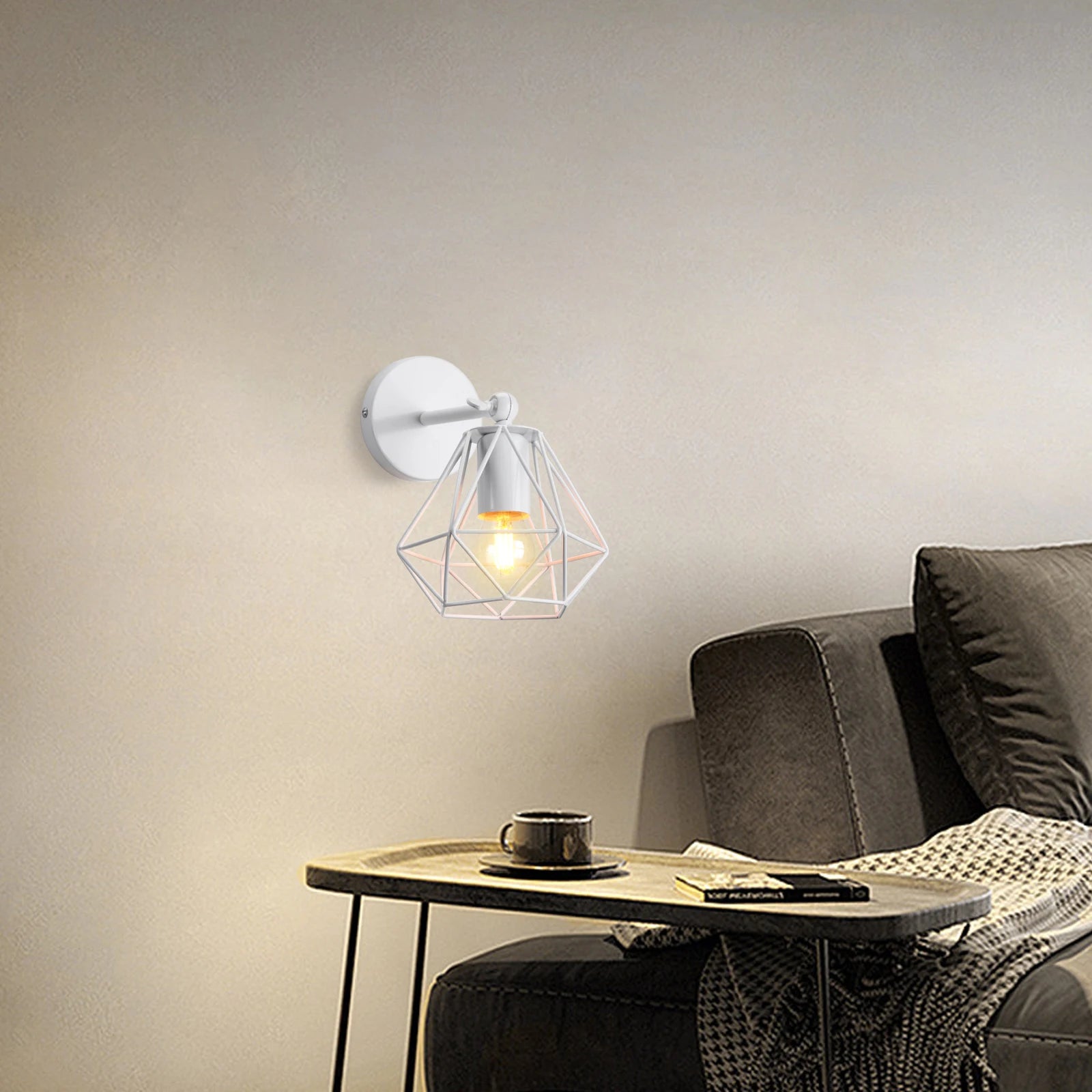 applique murale loft industriel led vintage cage abat-jour - vue 11 sur 10