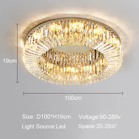 Plafonnier Led en cristal de luxe au design moderne