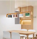 Suspension nordiques abat-jour en métal Led en bois décor à la maison lampe suspendue Restaurant café intérieur créativité lustres luminaires