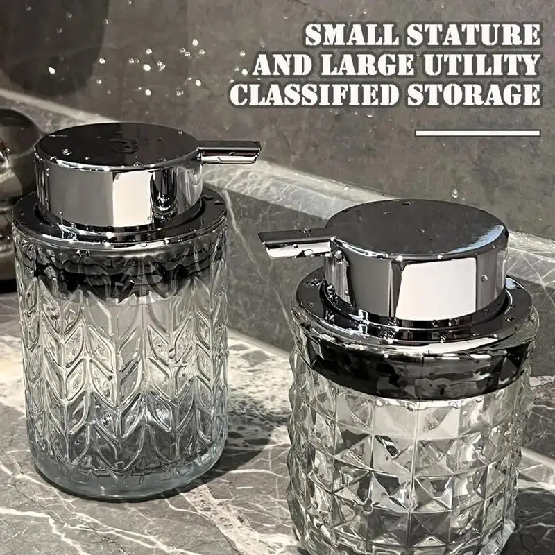 300ml Manual Soap Dispenser Transparent Glass Hand Sanitizer Bottle Container For Shampoo, Body Wash house Bathroom Accessories - vue 5 sur 8