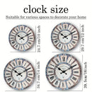 A Country Retro Style Wooden Round Wall Clock, Wooden Texture Design Wall Clock, Silent and Non-Drip, Battery Powered Decorative Clock for Home Kitchen, Living Room, Office, Bathroom, Bedroom 11.2inch Inches 15.6inch Inches (
