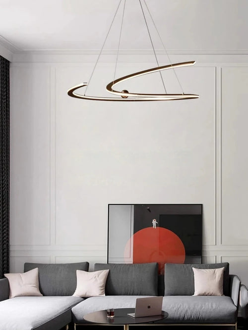 Minimalist circular ring pendant light in modern Nordic design