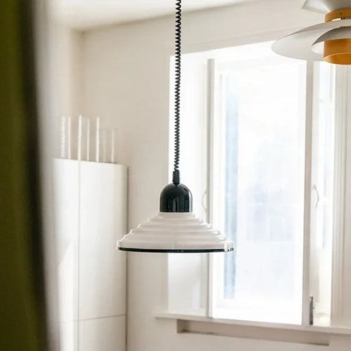 lustre en verre nordique avec éclairage led vintage - vue 2 sur 7