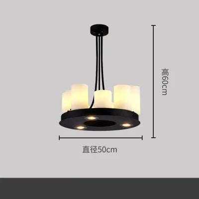 Vintage LED glass candle chandelier pendant for living room, dining, kitchen, restaurant
