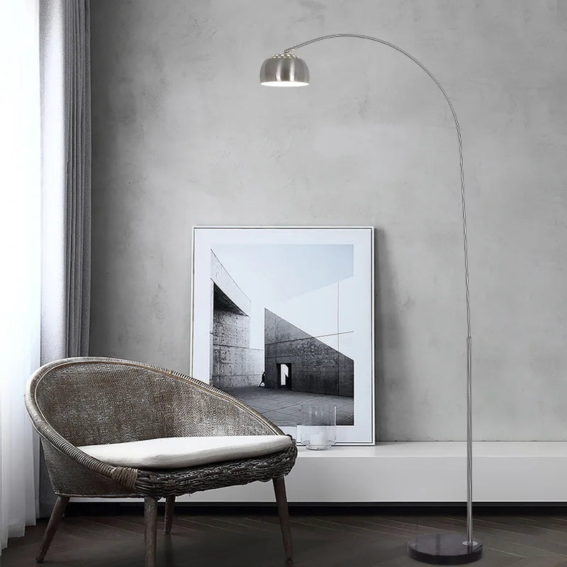 Lumière nordique luxe galvanoplastie réglable pêche lampadaire Base en marbre télécommande chambre étude hôtel lampadaire LED - vue 5 sur 10