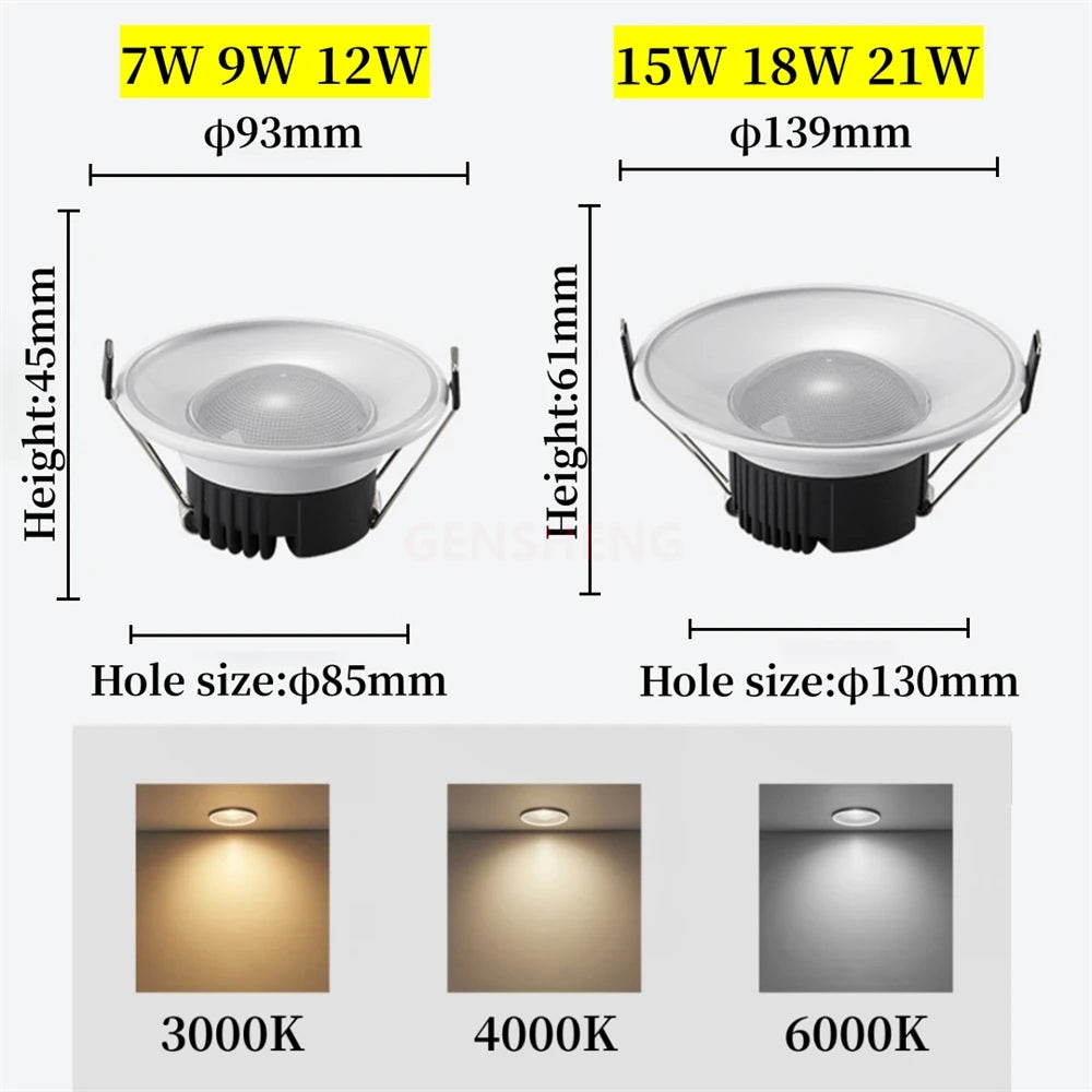 plafonnier led encastré à intensité variable pour décoration intérieure - vue 5 sur 5
