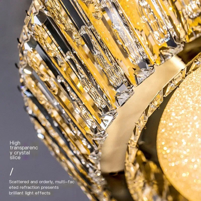 plafonnier en cristal luxe design nordique pour décoration intérieure - vue 7 sur 10