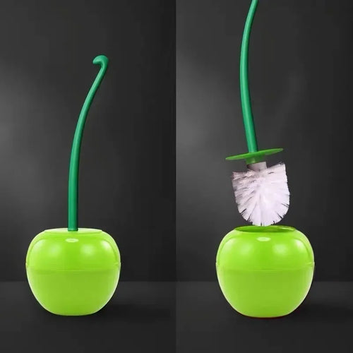 brosse de toilette cerise avec long manche et support créatif - vue 9 sur 8