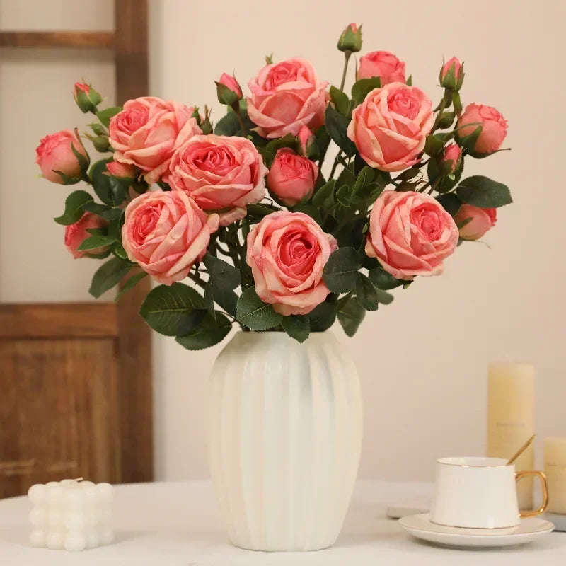 roses artificielles en soie pour décoration intérieure et extérieure - vue 4 sur 10