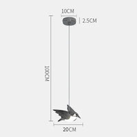 lustre design à led en acrylique avec protection des yeux petit oiseau