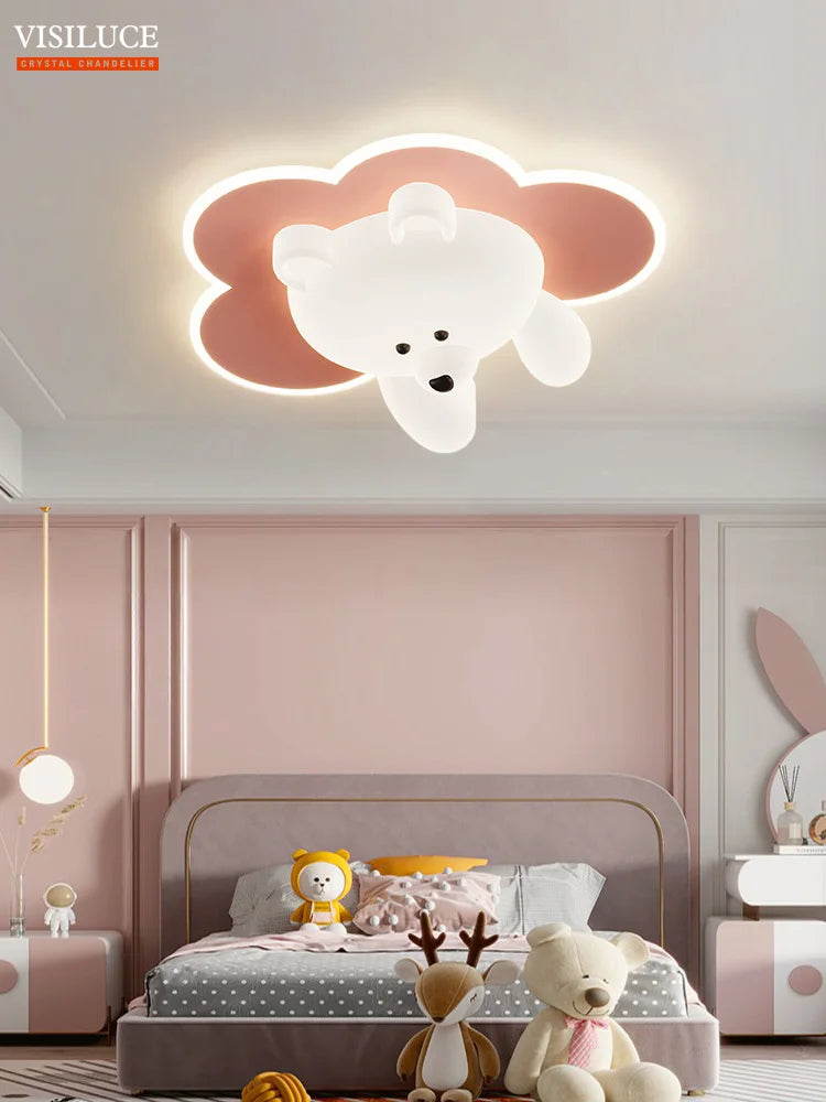 plafonnier led ours mignon pour chambre enfant - vue 5 sur 12