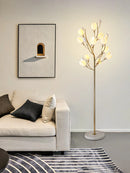 Nordic living room vertical floor lamp, simple bedroom bedside lamp, creative personalized magnolia decoration floor lamp
