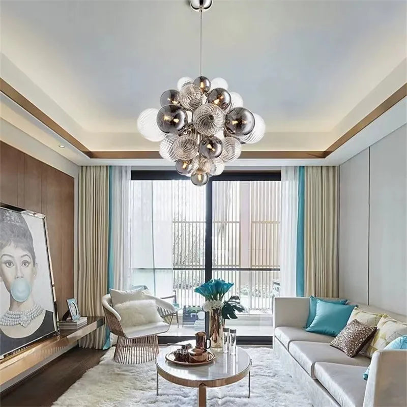 lustre à bulles nordique design créatif pour intérieur élégant - vue 4 sur 10