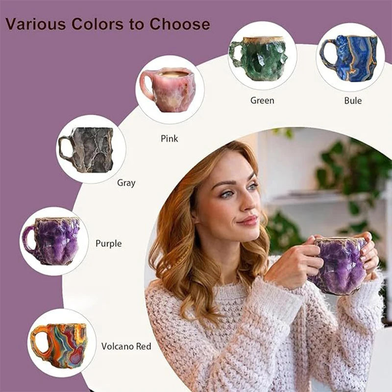 Mug en cristal effet multicolore style elegant cadeau - vue 3 sur 6