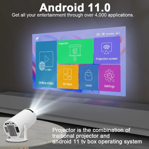 projecteur magcubic hy300 pro 4k android 11 wifi6 260ansi bt5.0 home cinéma extérieur - vue 5 sur 8