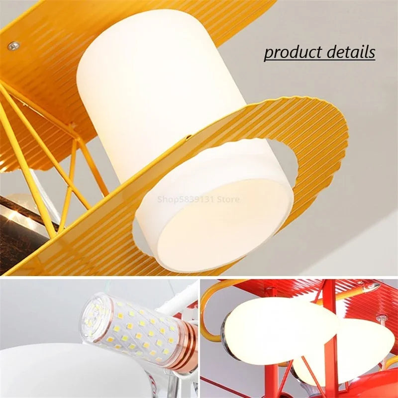 suspension led pour enfants en forme d'avion nordique moderne - vue 7 sur 10