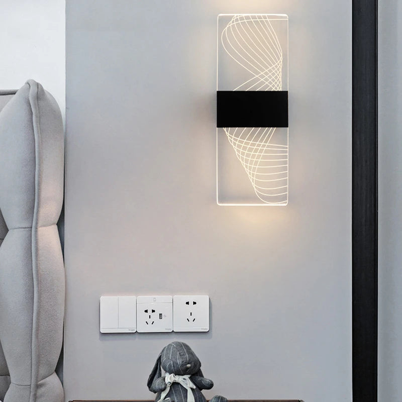 applique murale led nordique en acrylique doré brossé décoration intérieure - vue 5 sur 23
