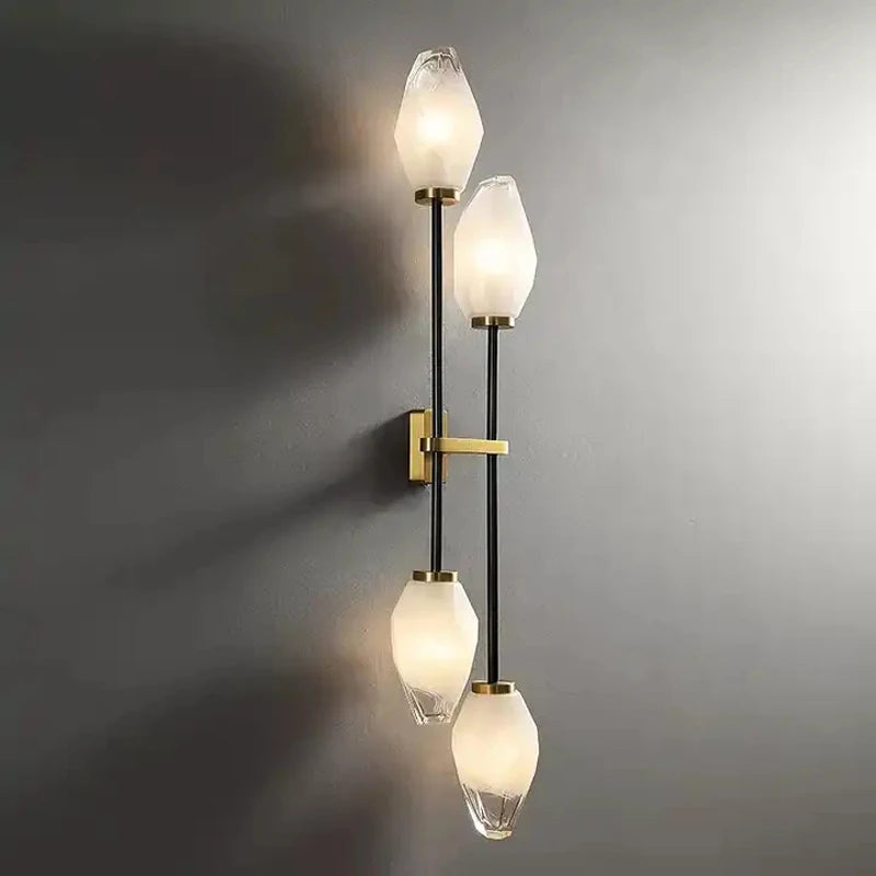 applique murale nordique en cuivre et laiton avec éclairage led rétro moderne
