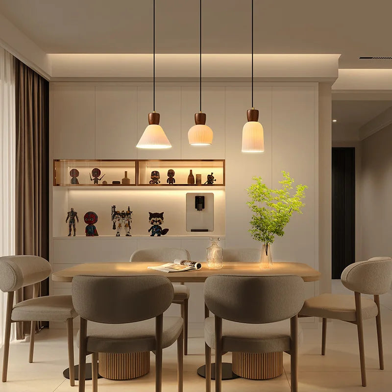 iwhd suspension led en noyer céramique style nordique japonais
