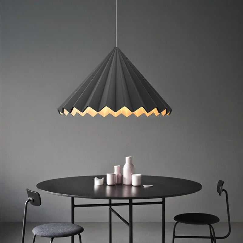 Nordic resin umbrella LED pendant light minimalist design for dining room, kitchen, home and bedroom - vue 4 sur 7