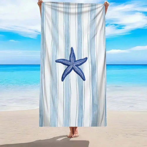 Serviette de plage motif étoiles séchage rapide absorbante