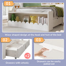 Children bed single bed storage bed with drawers, shelf and bench with storage space, wooden bed 90x200 cm, bed frame and slattenro